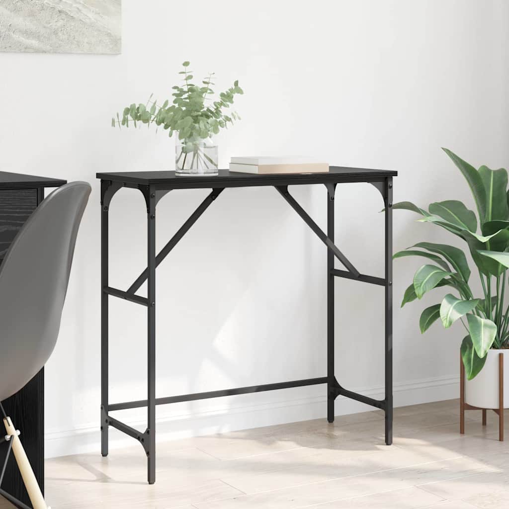 vidaXL Konsolentisch Schwarz Eichen-Optik 75 x 32 x 75 cm
