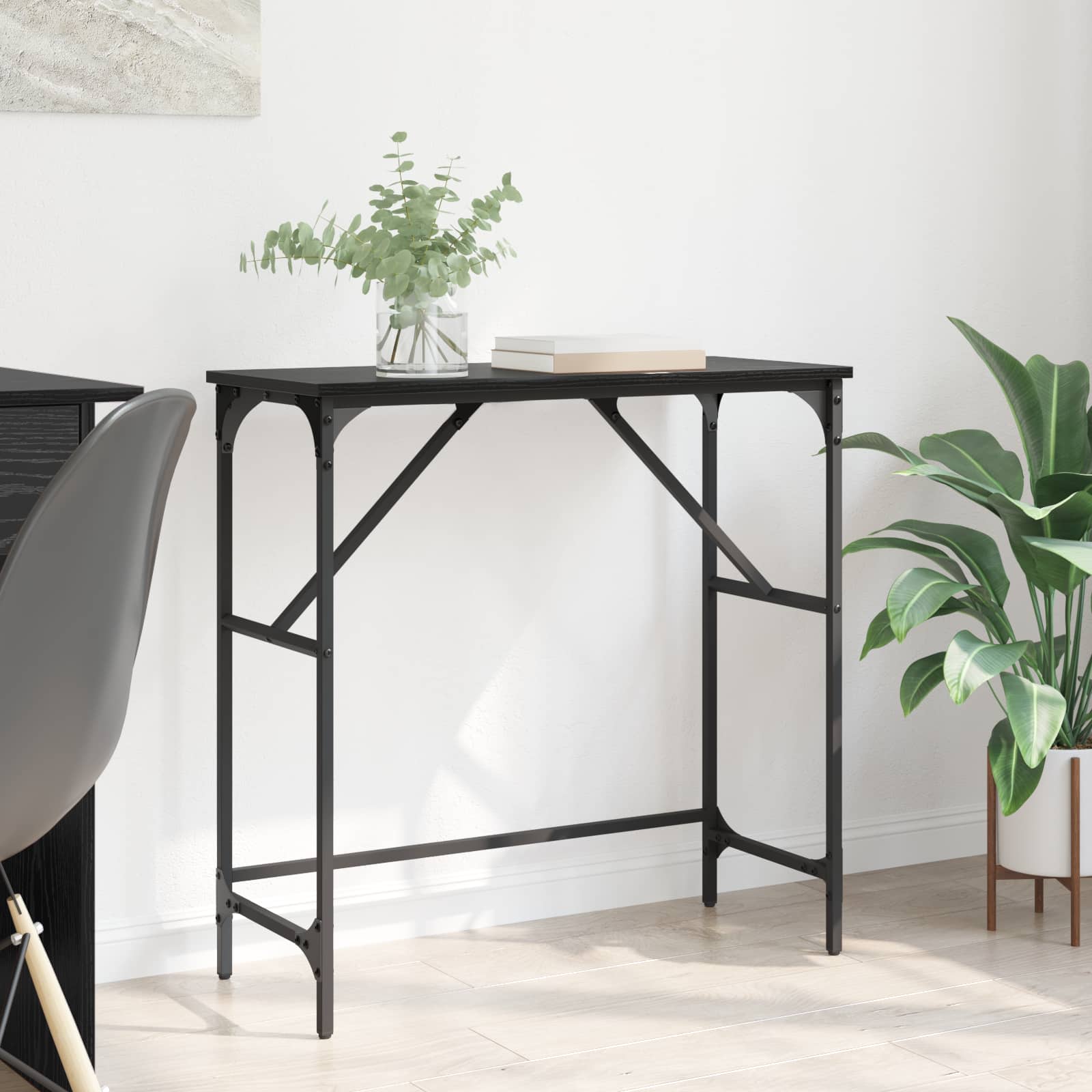 vidaXL Masă de consolă Stejar Negru 75 x 32 x 75 cm Lemn compozit