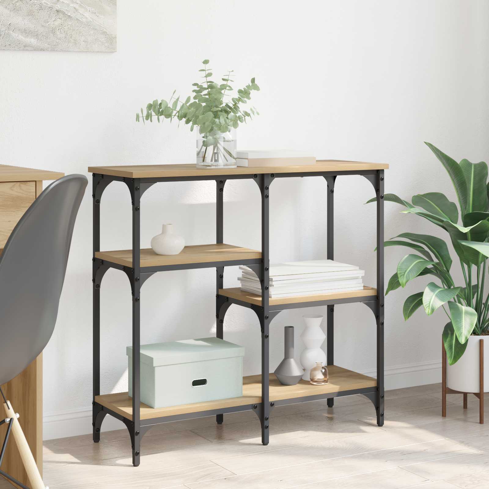 vidaXL Masă de consolă Stejar Artizanal 80 x 29 x 75 cm Lemn compozit