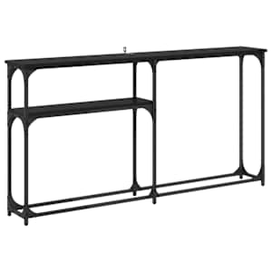 vidaXL KonsolLaud Must tamm 146 x 22.5 x 75 cm Tehispuit