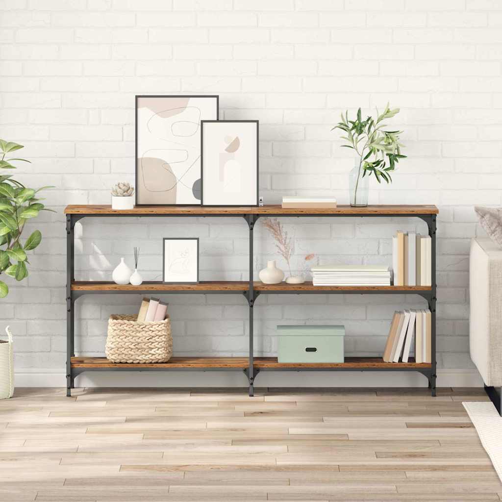 vidaXL Konsolentisch Altholz 150 x 29 x 75 cm Sperrholz und Metall