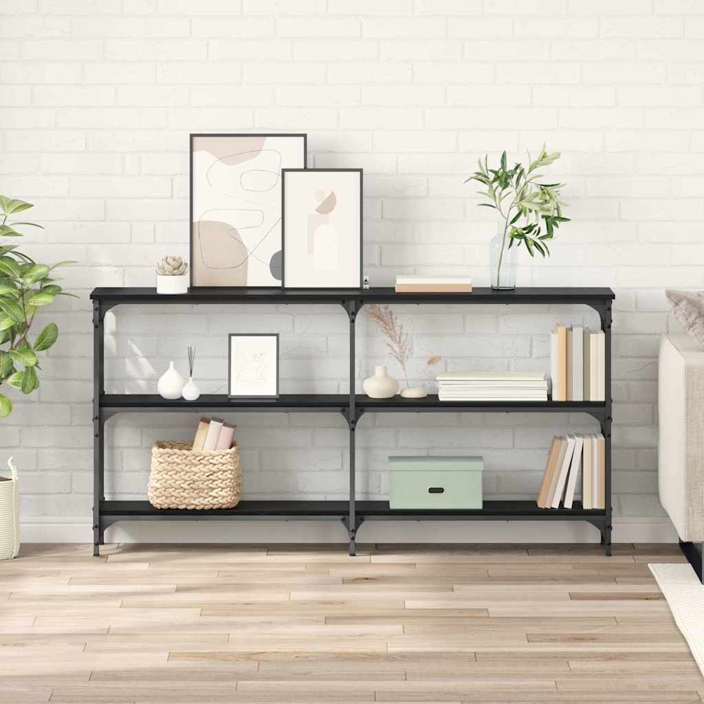 vidaXL Konsolentisch Schwarz Eichen-Optik 150 x 29 x 75 cm