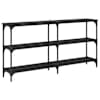 vidaXL Konsoollaud Must tamm 150 x 29 x 75 cm T&ouml;&ouml;deldud puit ja metall