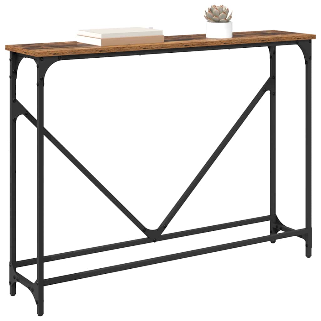 vidaXL Wandtafel Oud hout 102 x 22.5 x 75 cm Bewerkt hout