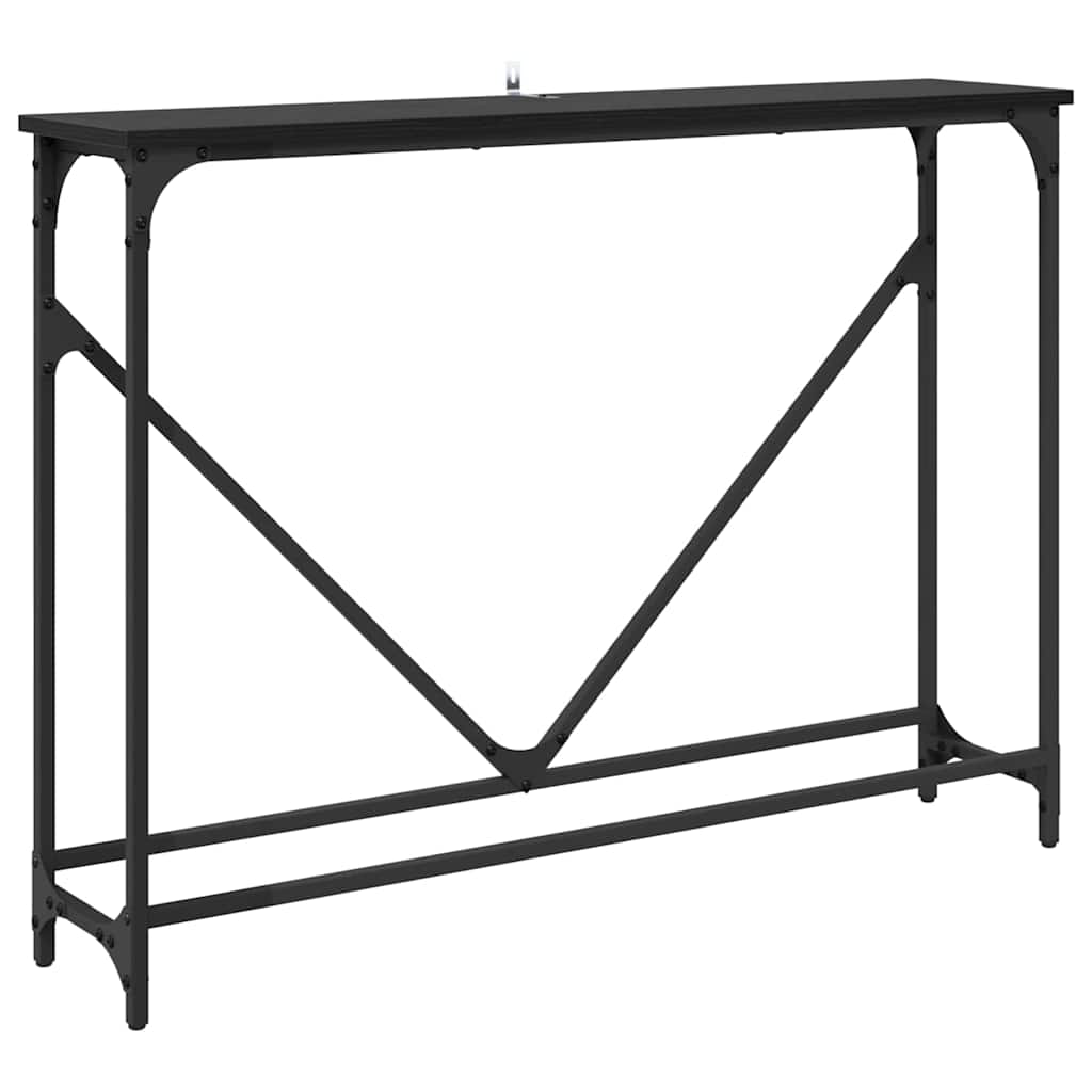 Конзолна маса Черен дъб 102 x 22.5 x 75 см Инженерно дърво - Image 2