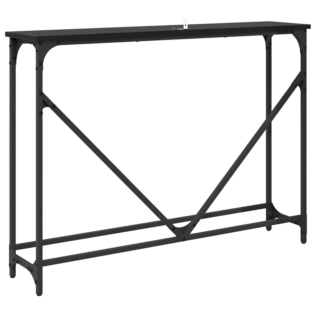 Конзолна маса Черен дъб 102 x 22.5 x 75 см Инженерно дърво - Image 7