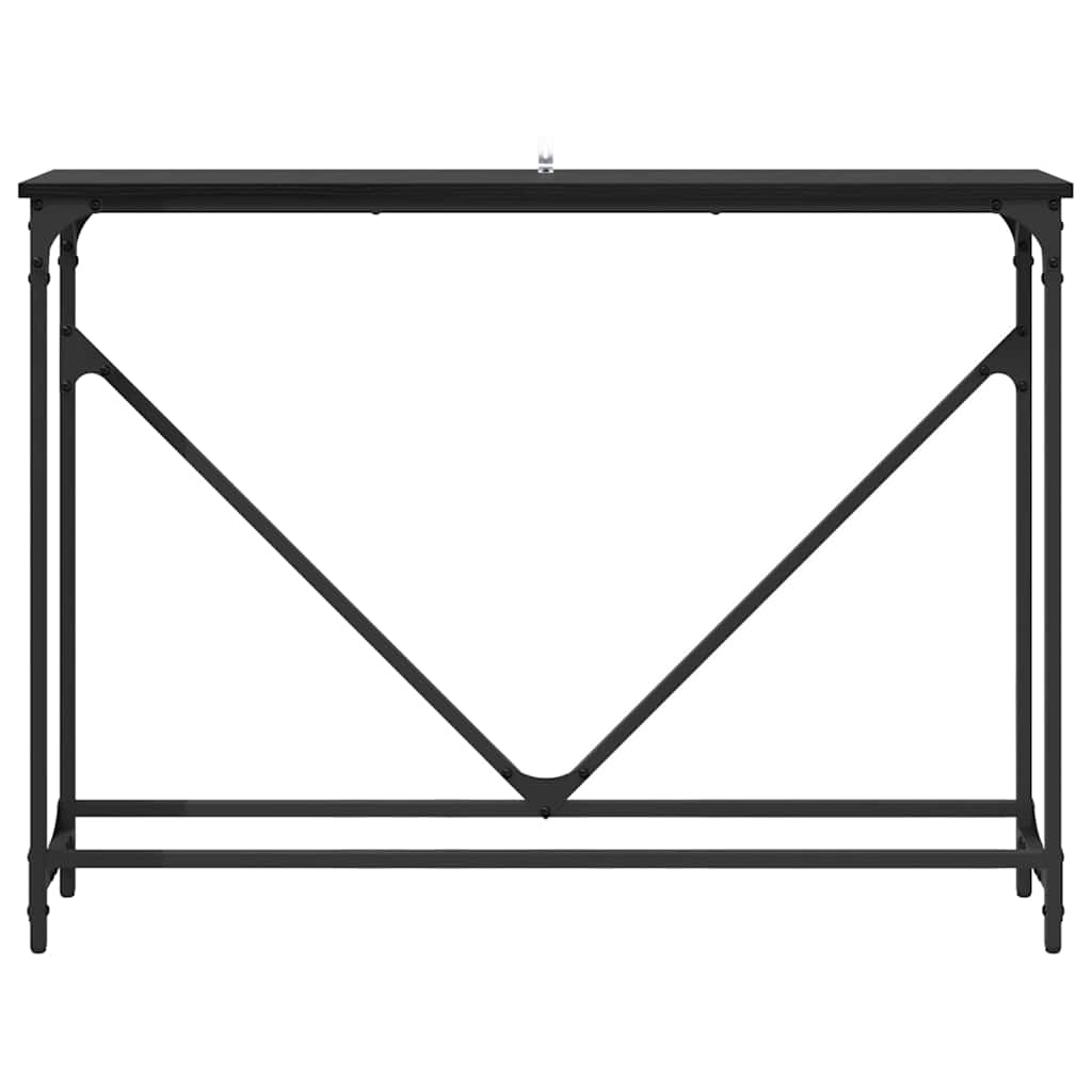 Конзолна маса Черен дъб 102 x 22.5 x 75 см Инженерно дърво - Image 5