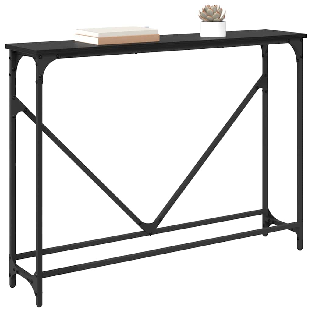 vidaXL Wandtafel Zwart eiken 102 x 22.5 x 75 cm Bewerkt hout