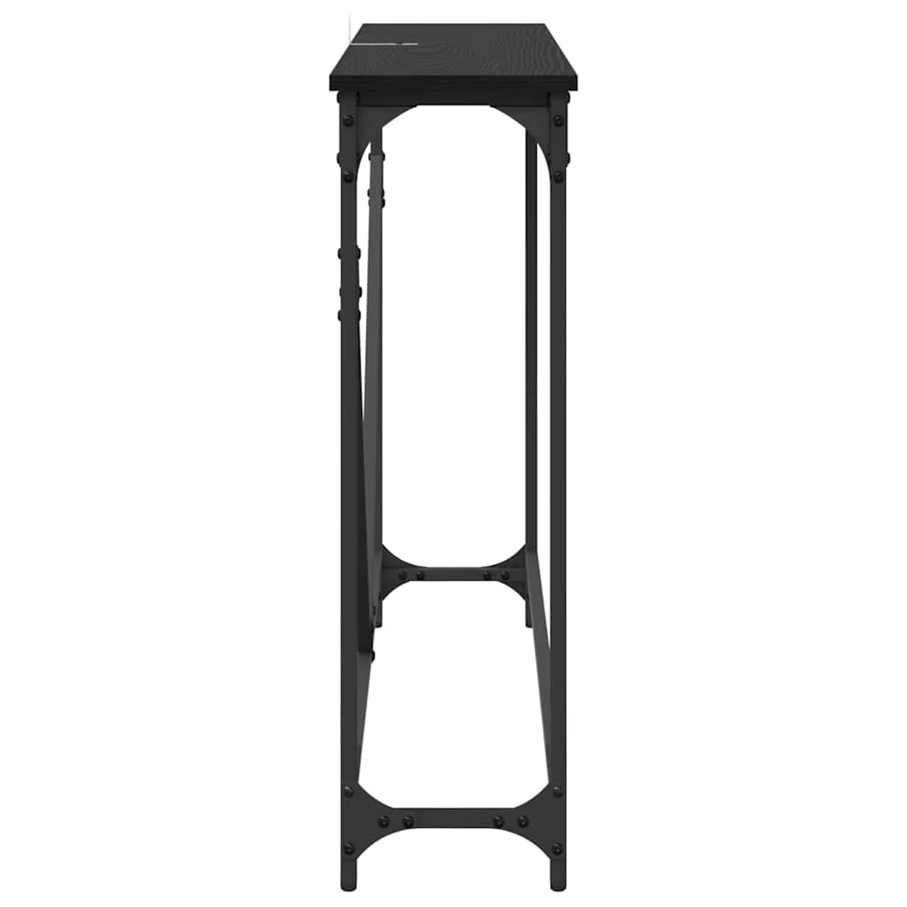 Конзолна маса Черен дъб 102 x 22.5 x 75 см Инженерно дърво - Image 4