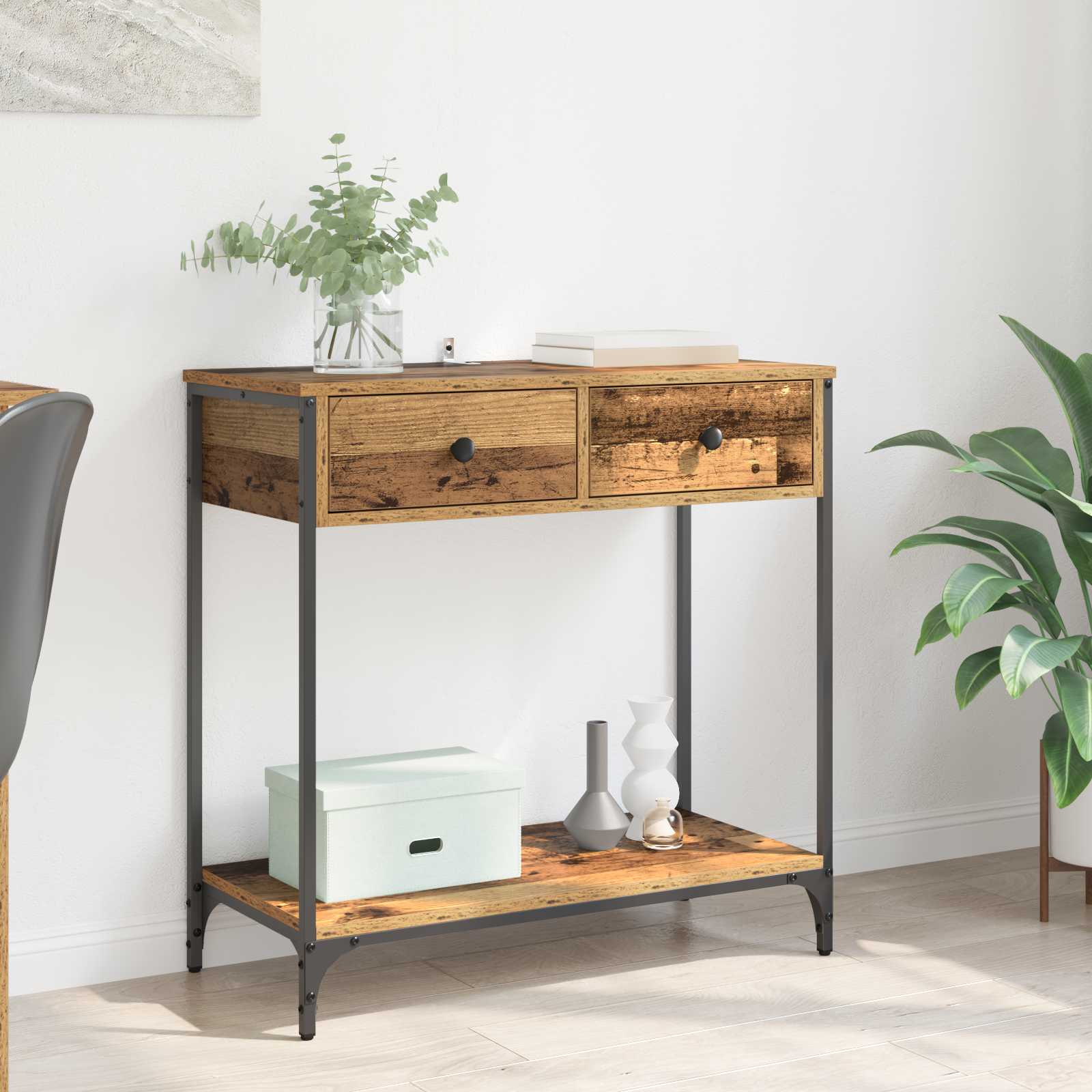 vidaXL Masă de consolă Lemn Vechi 75 x 34,5 x 75 cm Lemn compozit