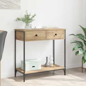 Konzolna miza Umetni hrast 75 x 34,5 x 75 cm Konstruiran les