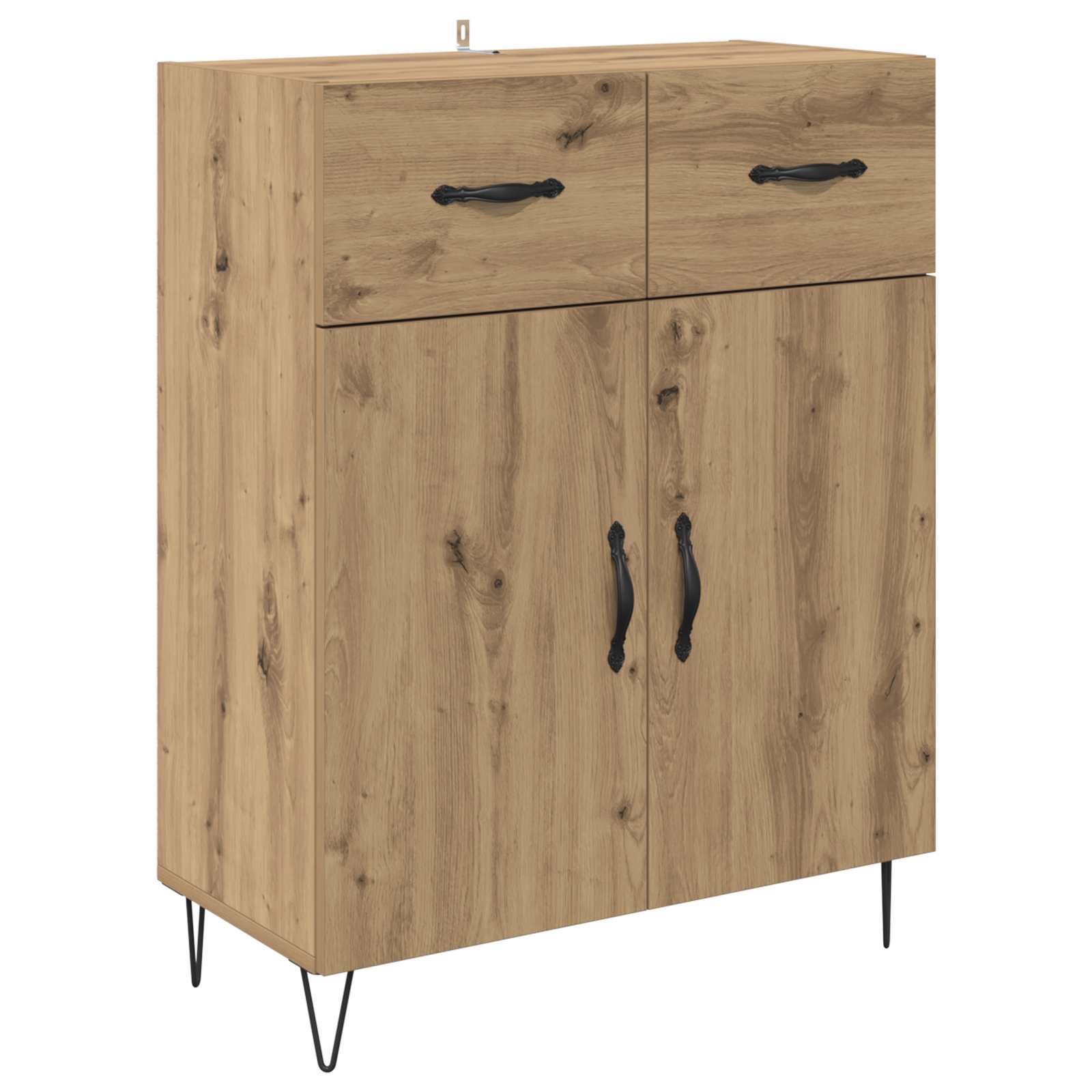 vidaXL Dressoir Artisan Eiken 69,5 x 34 x 90 cm Bewerkt hout, foto 3