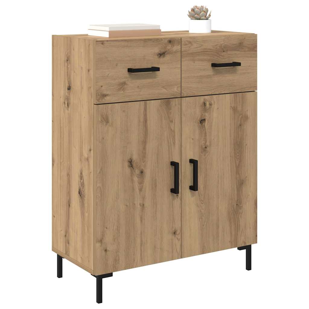 vidaXL Dressoir met lade Artisan Eiken 69,5 x 34 x 90 cm Bewerkt hout