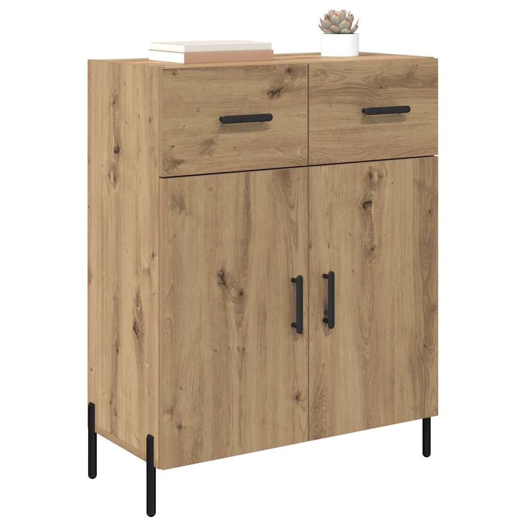 vidaXL Dressoir met lade Artisan Eiken 69,5 x 34 x 90 cm Bewerkt hout