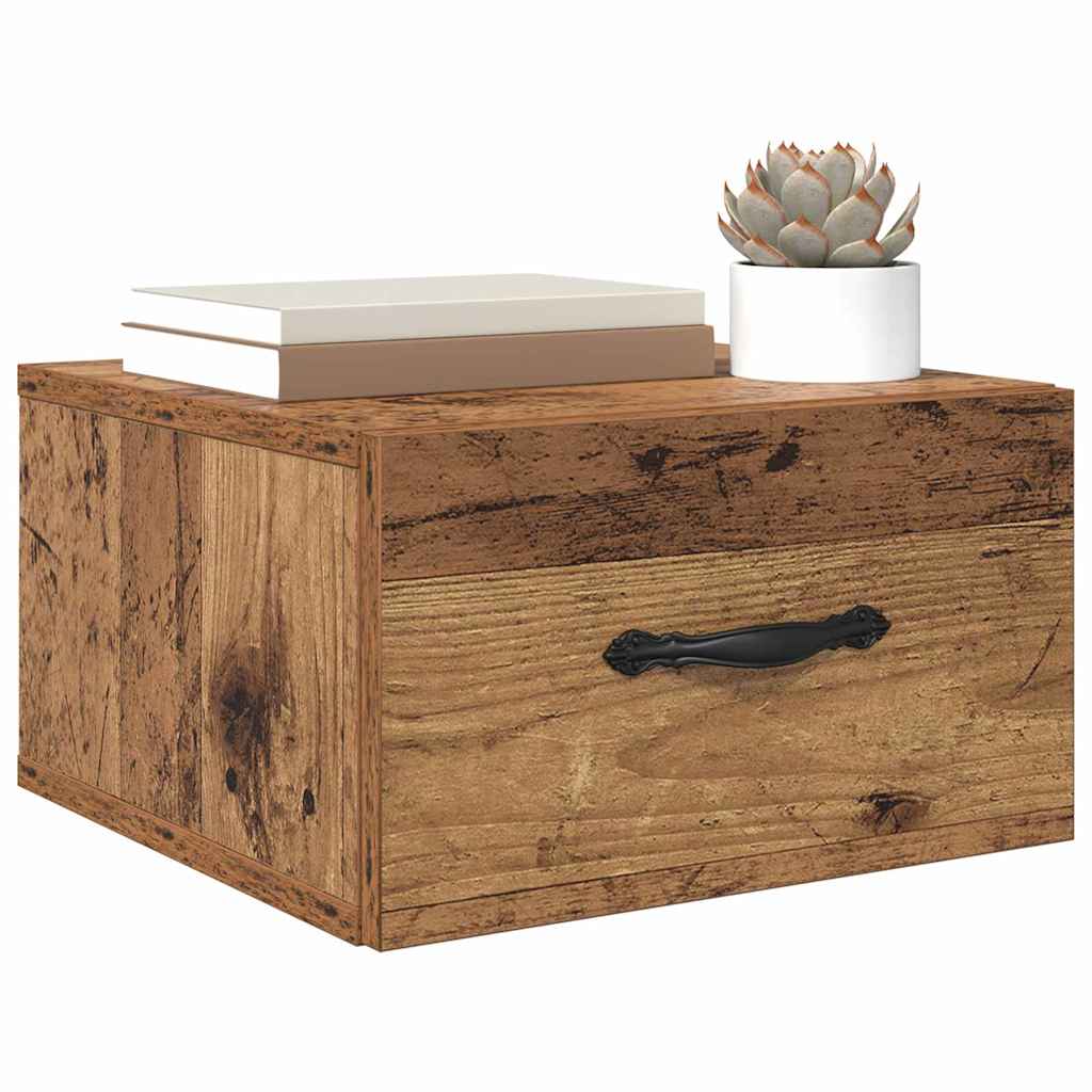 vidaXL Nachtkastje 2 pcs Oud hout 35 x 35 x 20 cm Bewerkt hout