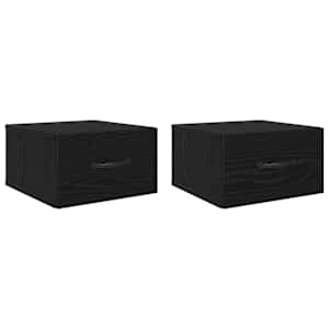 Noční skříňka 2 pcs Černý dub 35 x 35 x 20 cm Kompozitní dřevo - obrázek 2