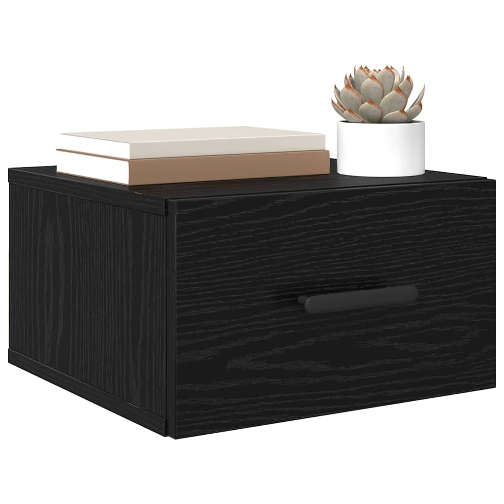 vidaXL Nachtkastje 2 pcs Zwart eiken 35 x 35 x 20 cm Bewerkt hout