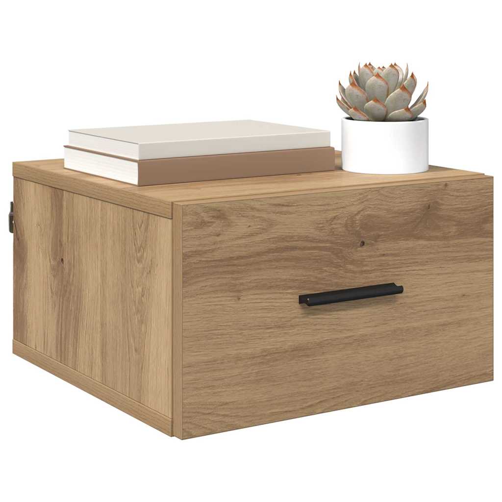 vidaXL Nachtkastje 2 pcs artisanaal eikenkleurig 35 x 35 x 20 cm
