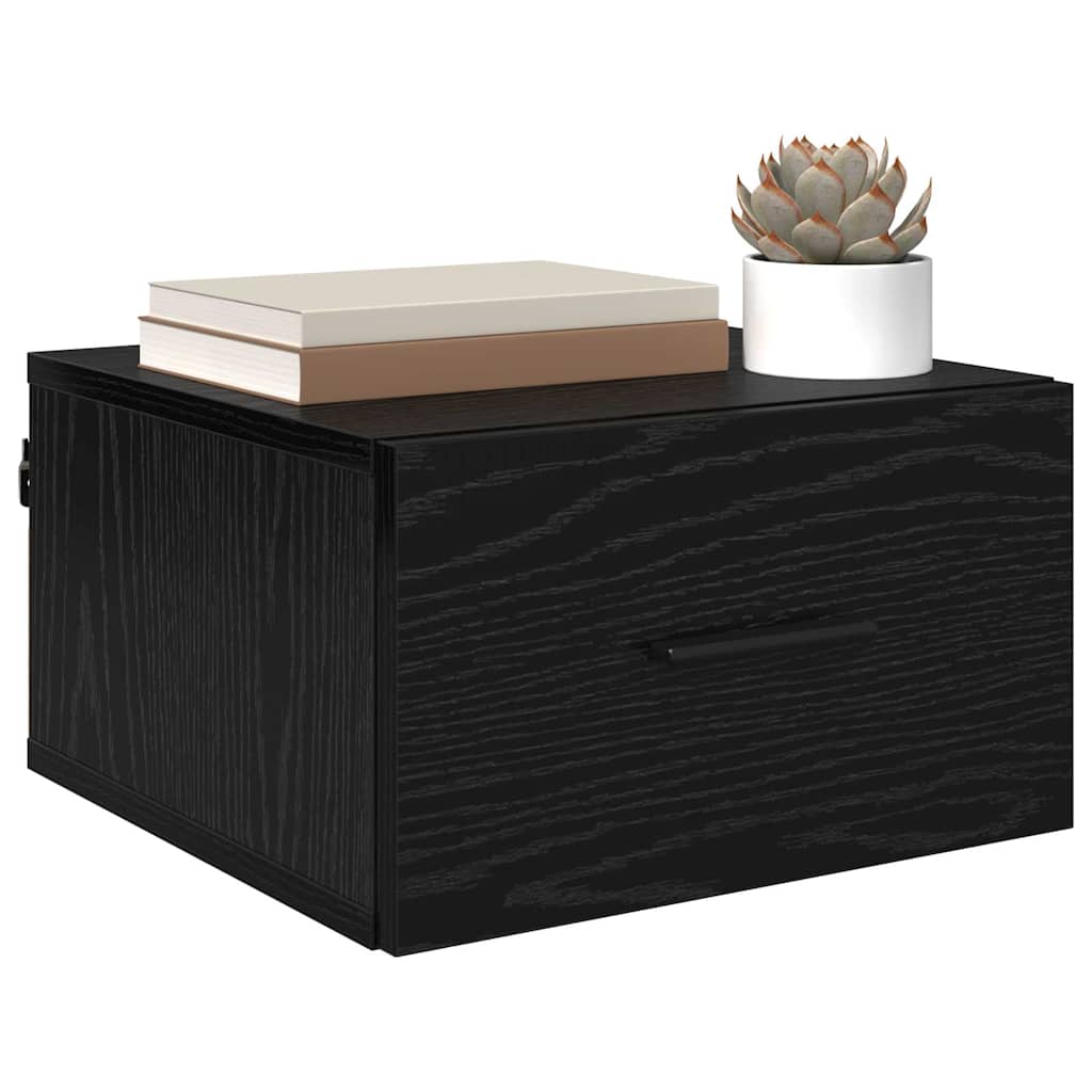 vidaXL Nachtkastje 2 pcs Zwart eiken 35 x 35 x 20 cm Bewerkt hout