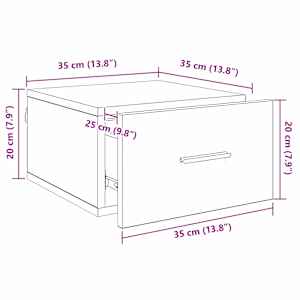 Noční skříňka 2 pcs Černý dub 35 x 35 x 20 cm Kompozitní dřevo - obrázek 14