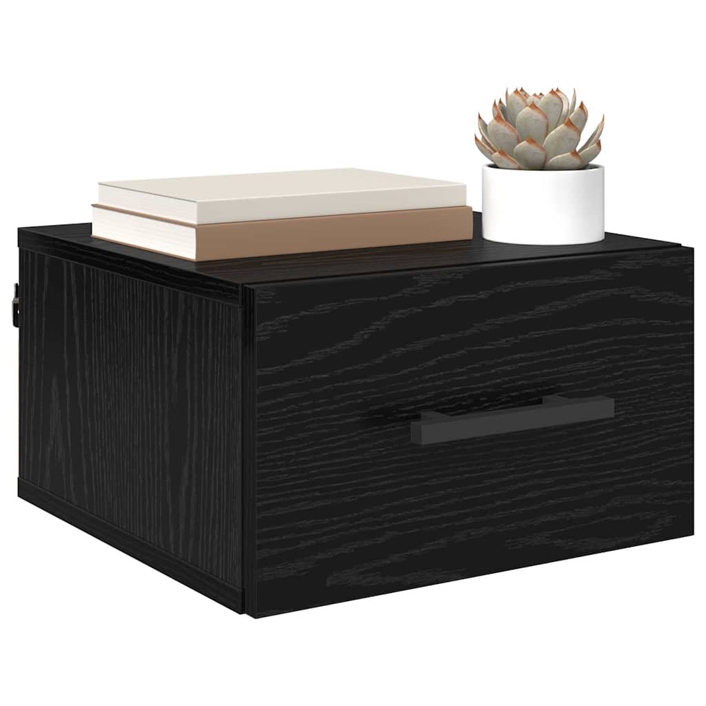 vidaXL Nachtkastje Zwart eiken 35 x 35 x 20 cm Bewerkt hout