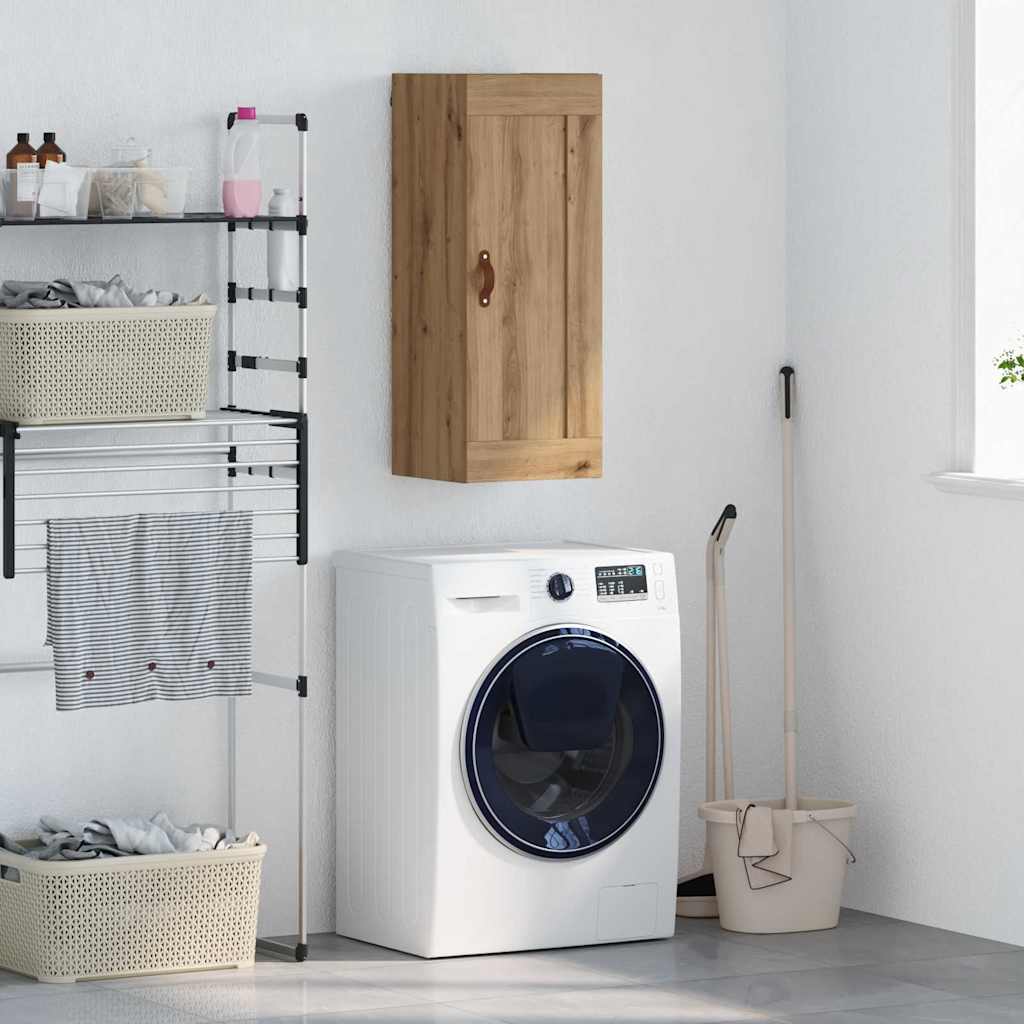 vidaXL Dulap montat pe perete Stejar Artizanal 34,5 x 34 x 90 cm