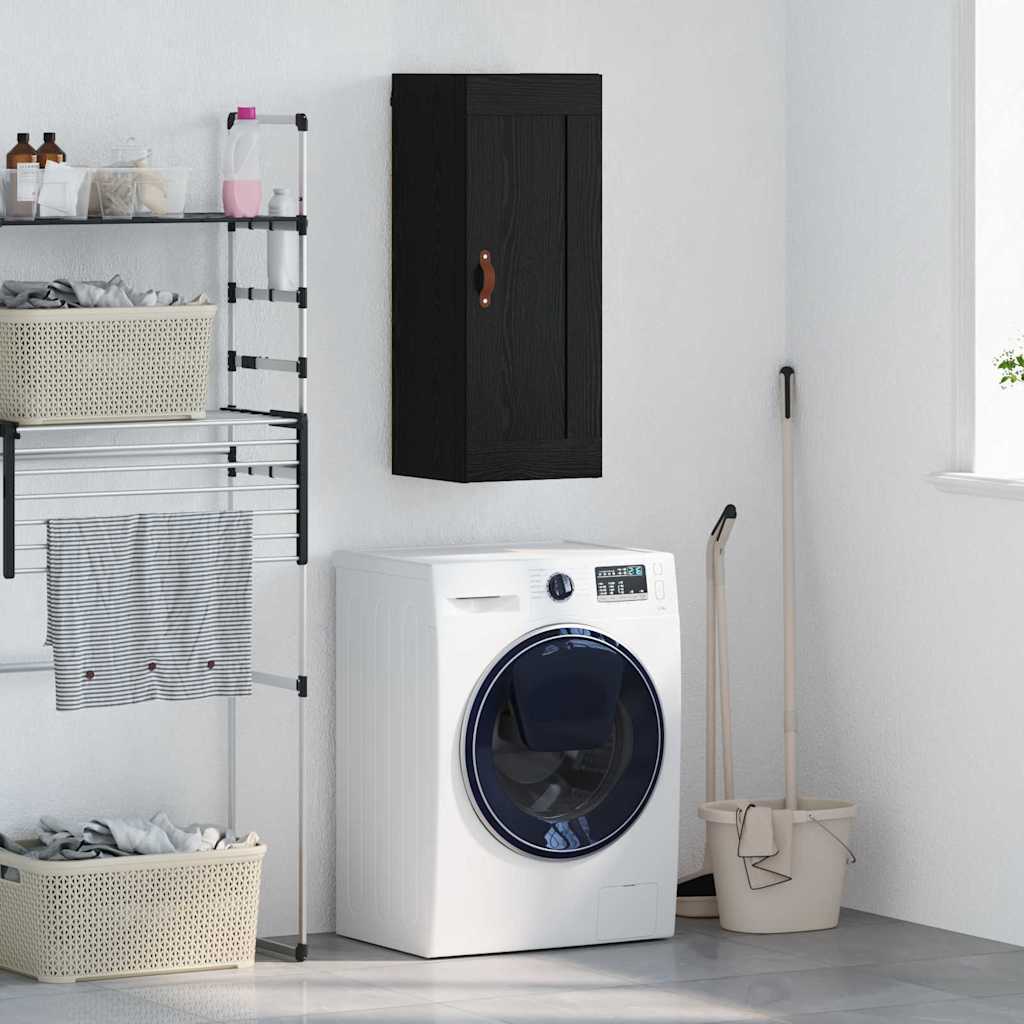 vidaXL Dulap montat pe perete Stejar Negru 34,5 x 34 x 90 cm