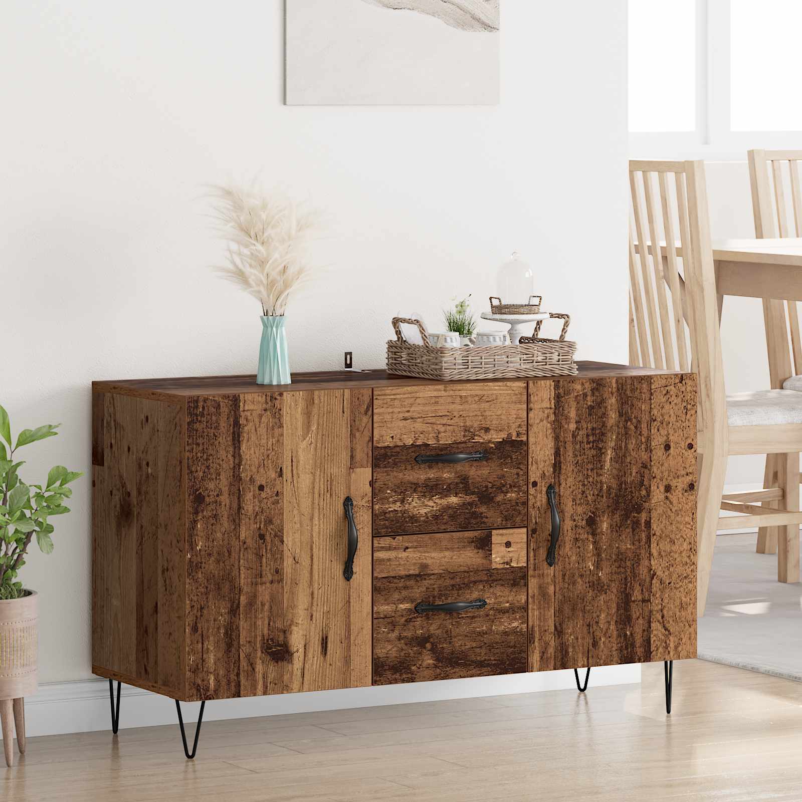 vidaXL Bufet cu sertar Lemn Vechi 100 x 36 x 60 cm Lemn compozit