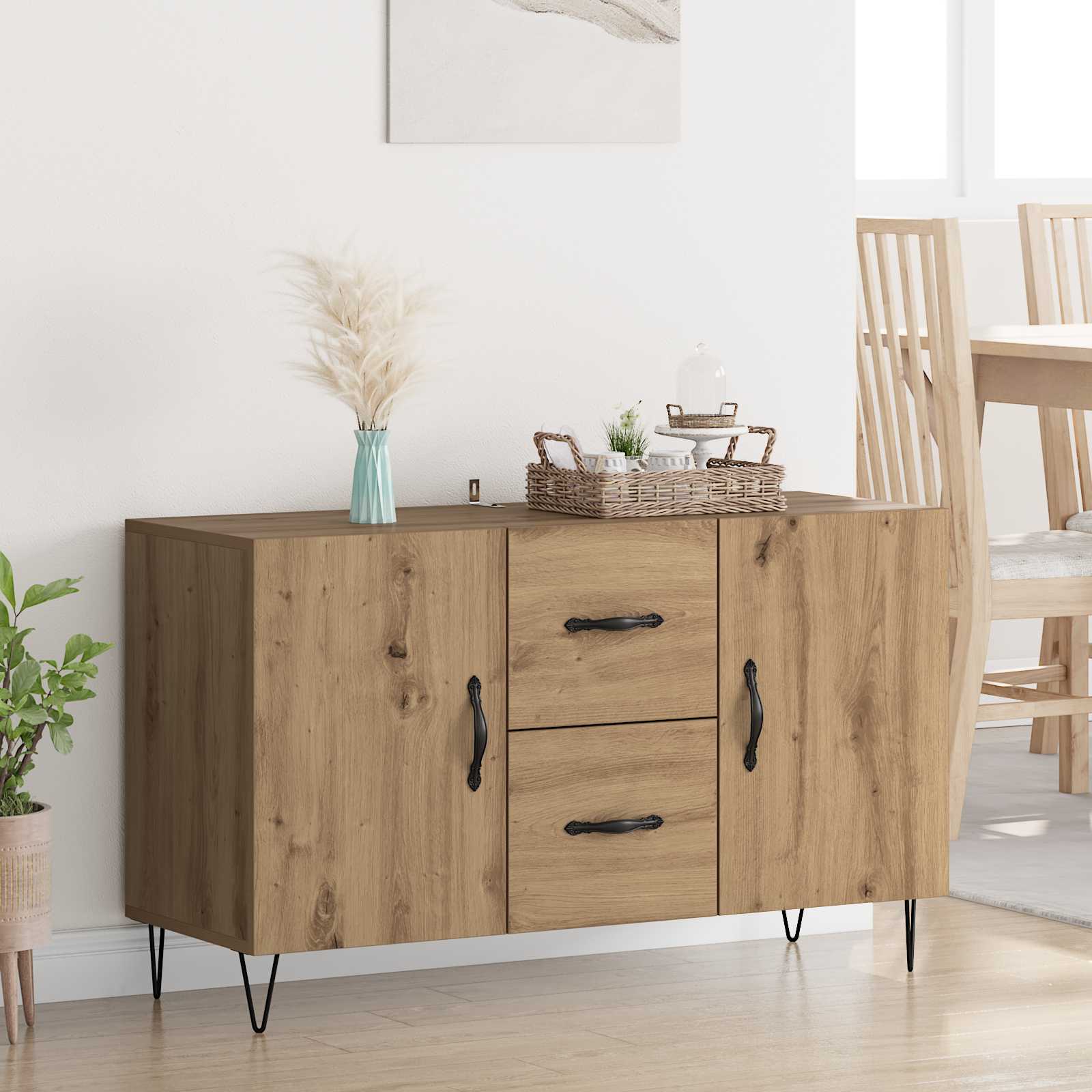 vidaXL Bufet cu sertar Stejar Artizanal 100 x 36 x 60 cm Lemn compozit