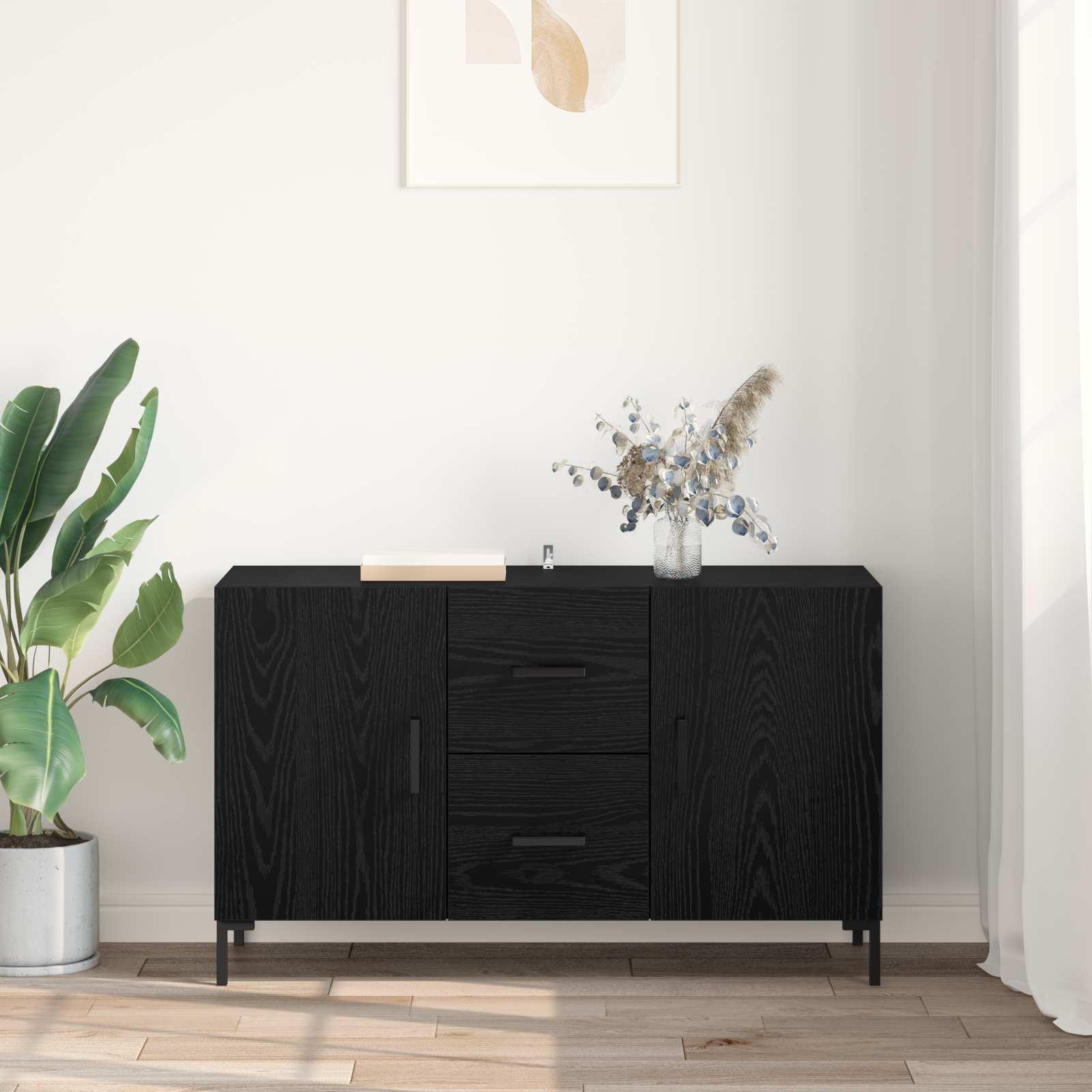 Strani šal Črna Orehovina 100 x 36 x 60 cm Konstruiran les - slika 4