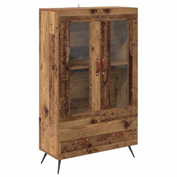 vidaXL K&otilde;rgushein Vana puit 69,5 x 31 x 115 cm Kunstlik puit ja klaas