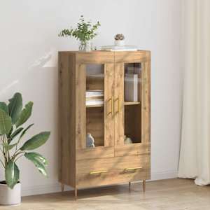 Visok predalnik s predalom Umetni hrast 69,5 x 31 x 115 cm