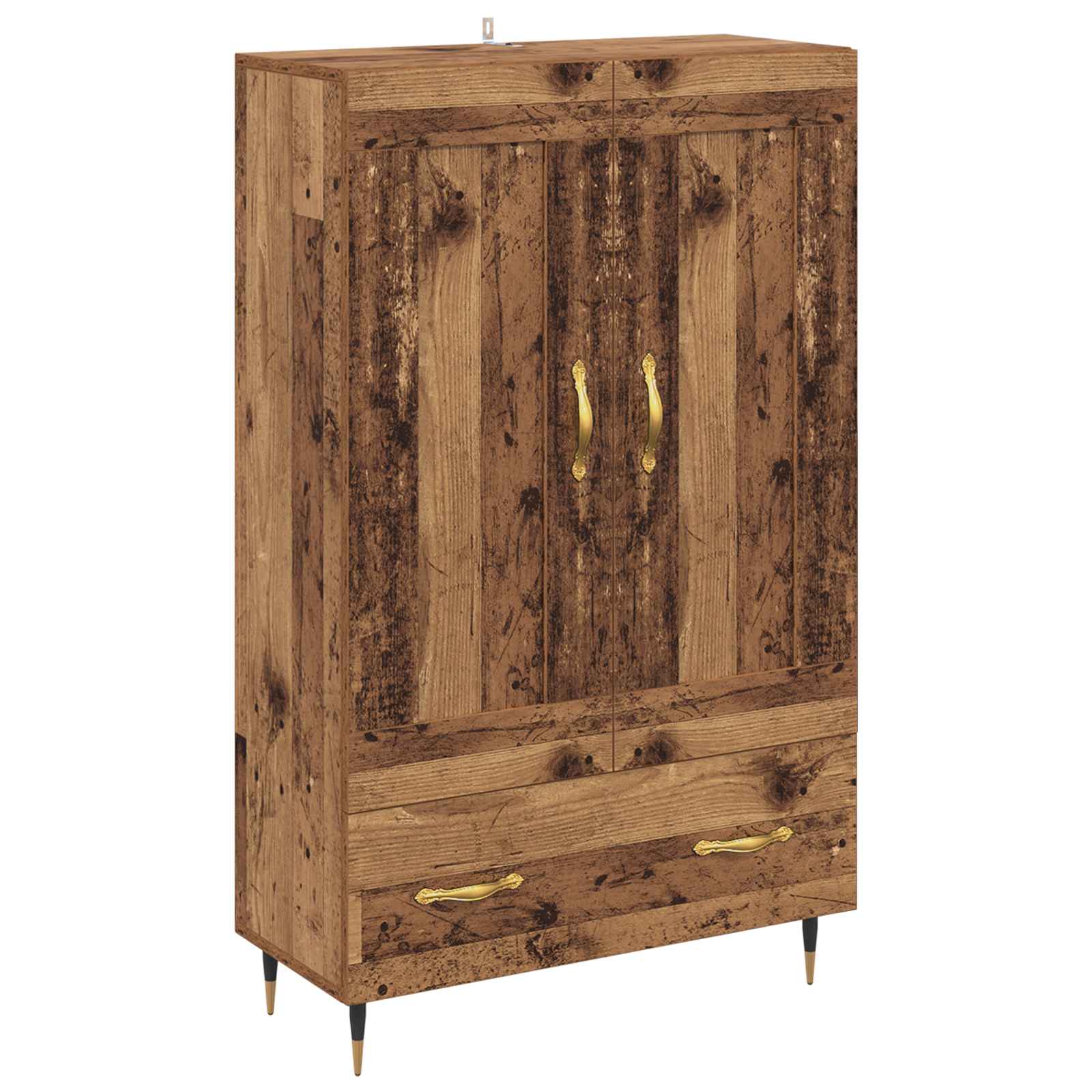 VidaXL Highboard Met Lade Oud Hout 69, 5 X 31 X 115 Cm Bewerkt Hout