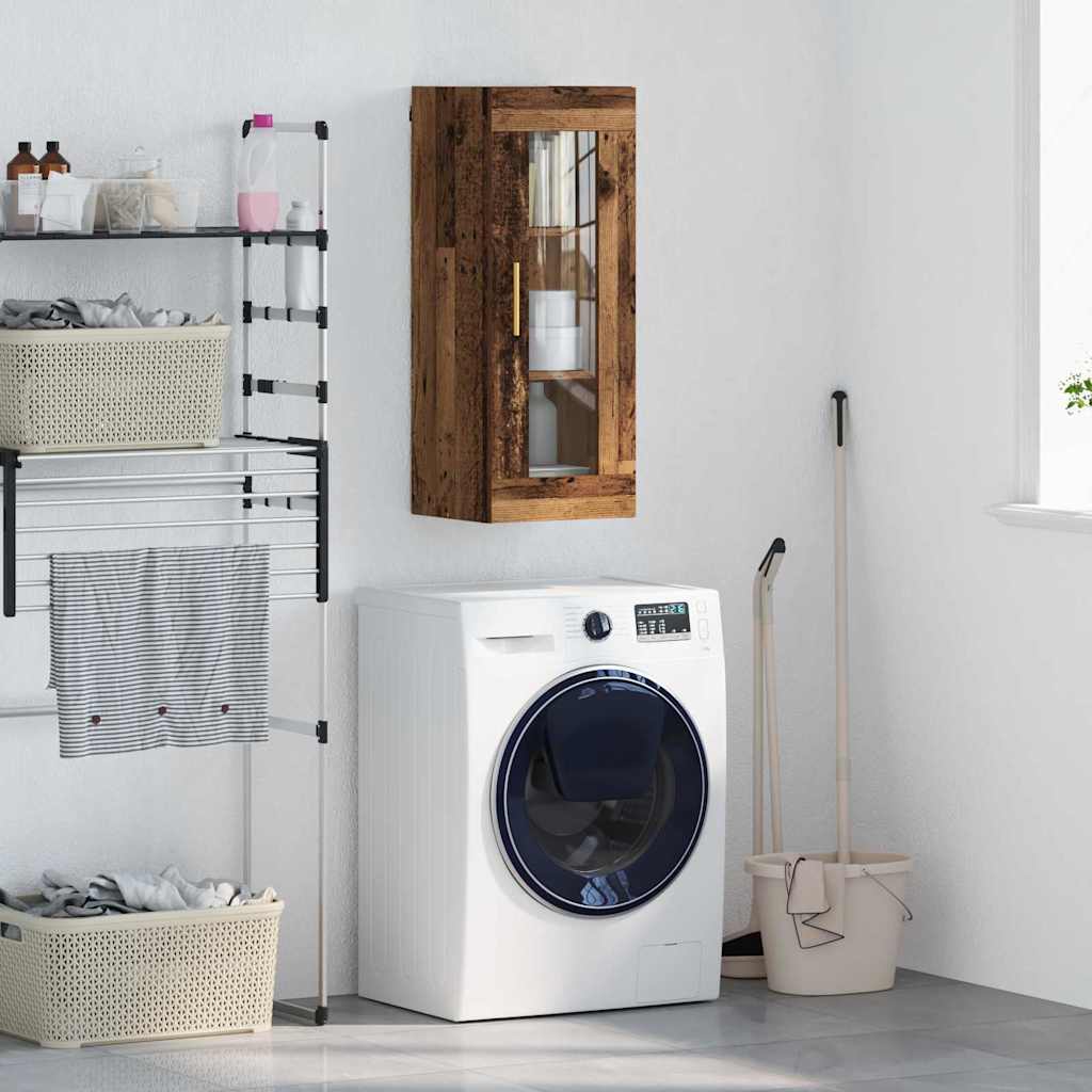 Bufete și comode - Dulap montat pe perete Lemn Vechi 34,5 x 34 x 90 cm