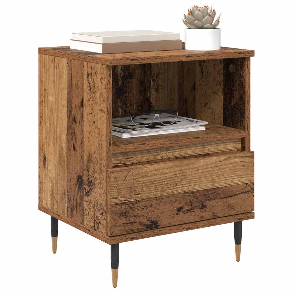 vidaXL Nachtkastje met lade Oud hout 40 x 35 x 50 cm Bewerkt hout