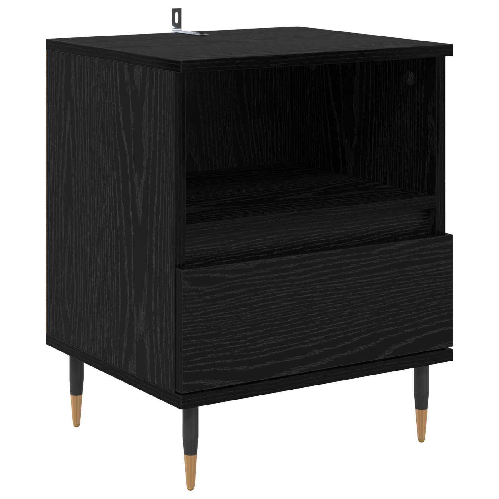 Szafka Nocna Czarny Dąb 40 x 35 x 50 cm Materiał drewnopochodny
