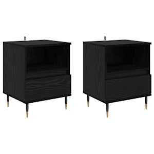 Noční skříňka 2 pcs Černý dub 40 x 35 x 50 cm kompozitní dřevo - obrázek 2