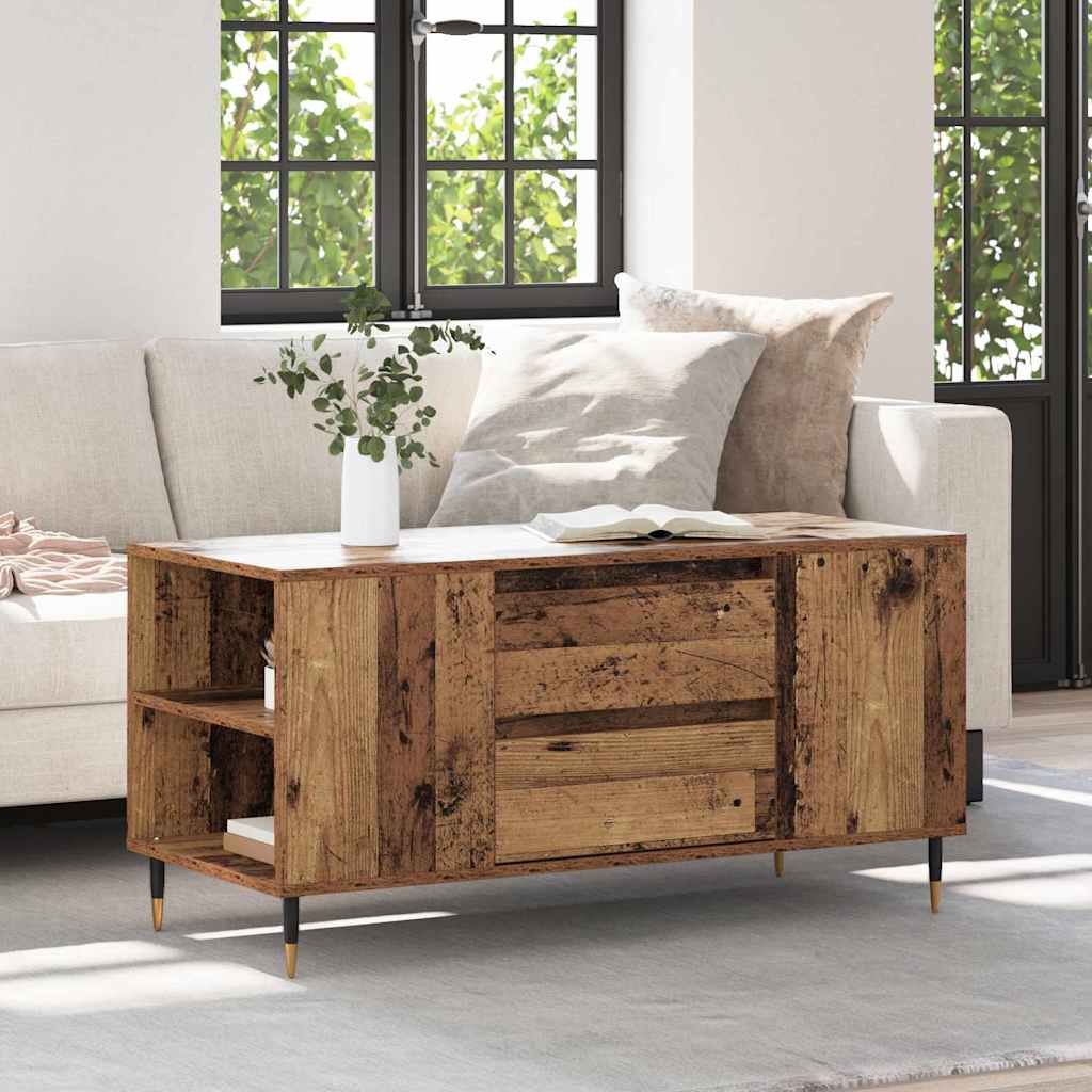 vidaXL Masă de cafea Lemn vechi 102 x 44.5 x 50 cm Lemn compozit