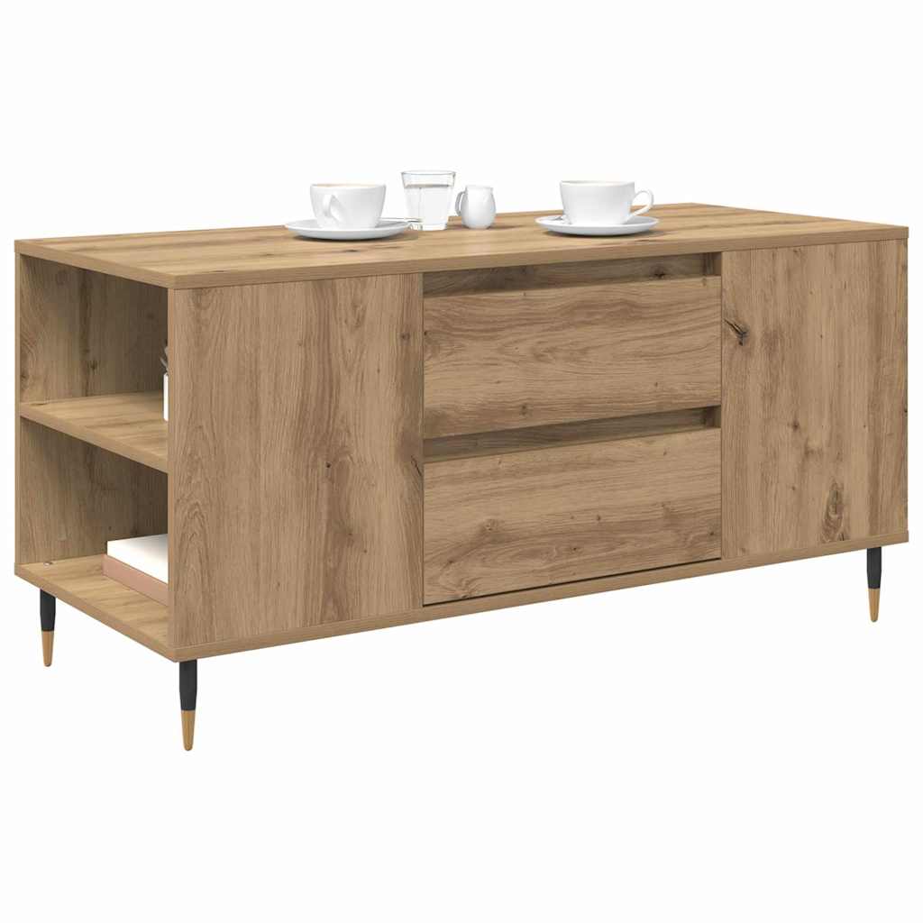vidaXL Salontafel artisanaal eikenkleurig 102 x 44.5 x 50 cm