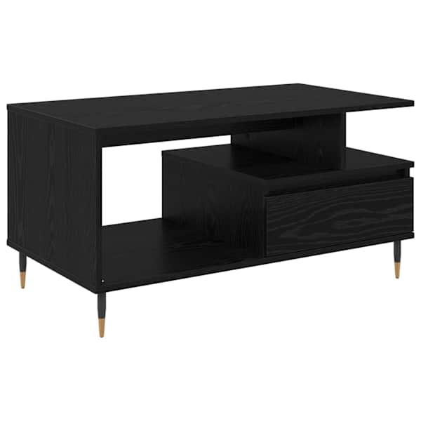vidaXL Kohvilaud Must tamm 90 x 49 x 45 cm Tehispuit