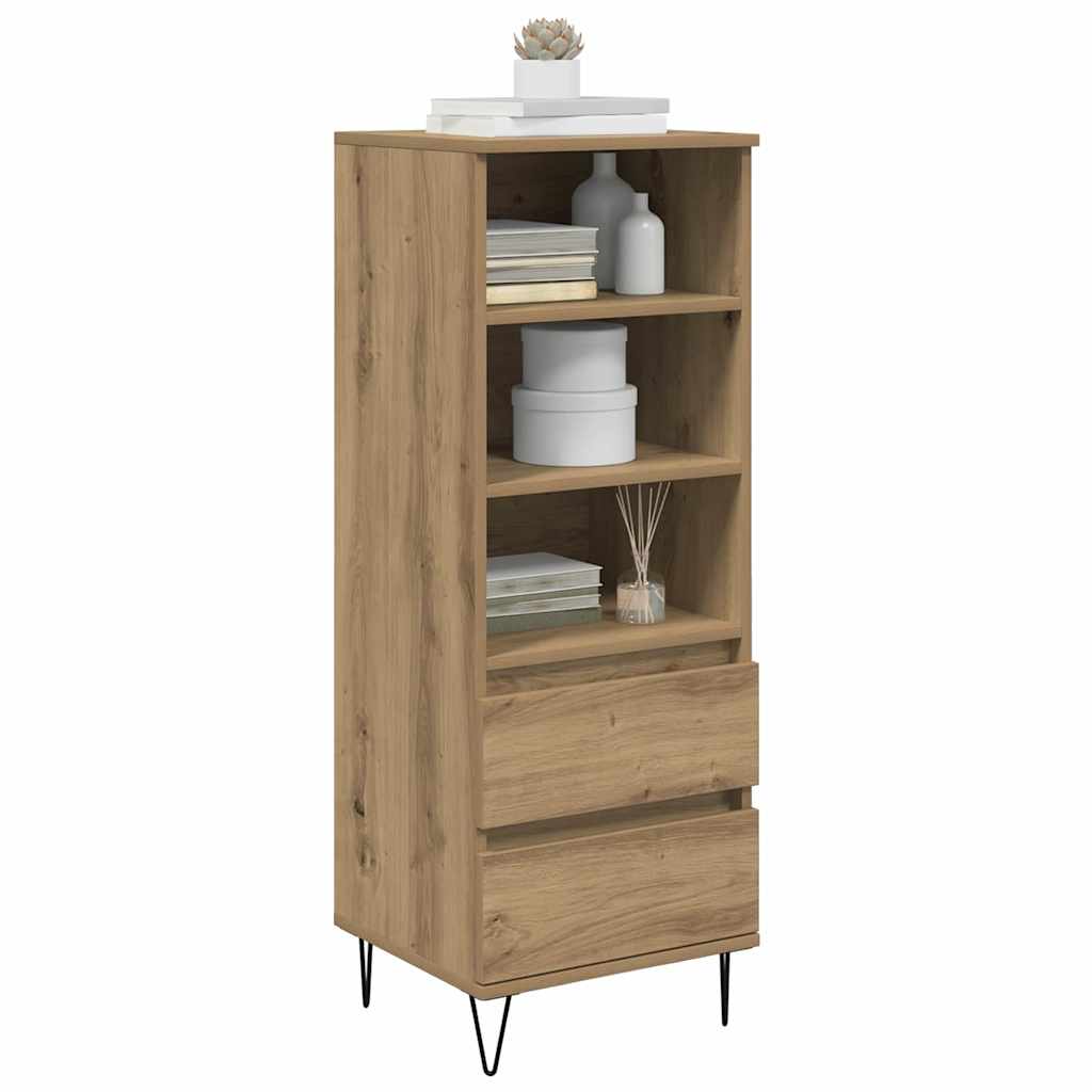 vidaXL Highboard met lade Artisan Eiken 40 x 36 x 110 cm Bewerkt hout
