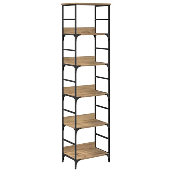 vidaXL Raamatukapp 5 tasandit 50 x 33 x 188,5 cm Tehispuit K&auml;sit&ouml;&ouml;puu