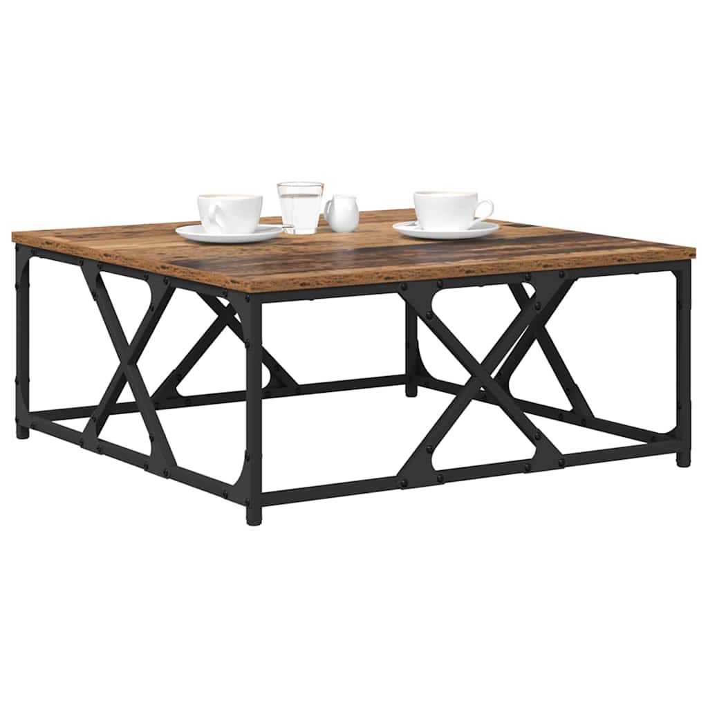 vidaXL Salontafel Oud hout 70 x 70 x 30 cm Bewerkt hout