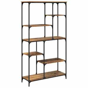 vidaXL Raamatukapp 5 tasandit 99 x 35,5 x 176 cm Tehispuit Vana puit