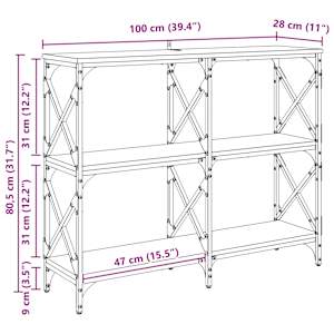 Konzolový stolek Artisanový dub 100 x 28 x 80,5 cm - obrázek 11