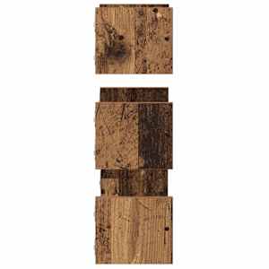 Sada nástěnných polic s policí 3 pcs Staré dřevo 40x16x14cm - obrázek 6