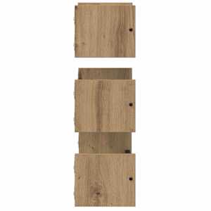 Sada nástěnných polic s policí 3 pcs Artisanový dub 40x16x14cm - obrázek 6