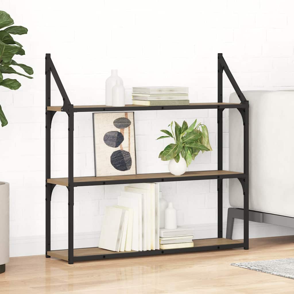 vidaXL Raft de perete Stejar Artizanal 80 x 21 x 78,5 cm Lemn compozit