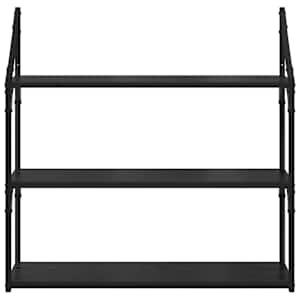 Nástěnná polička Černý dub 80 x 21 x 78,5 cm kompozitní dřevo - obrázek 5