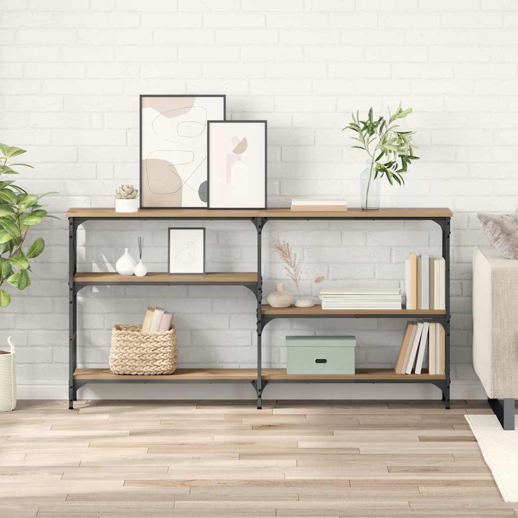 Mese - Masă de consolă cu raft stejar artizanal 150 x 29 x 76.5 cm